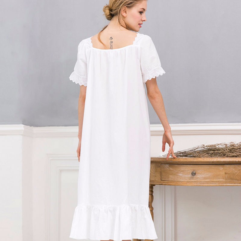 2021 Wholesale Long White Nightgown Summer Nightgowns For Women Ladies