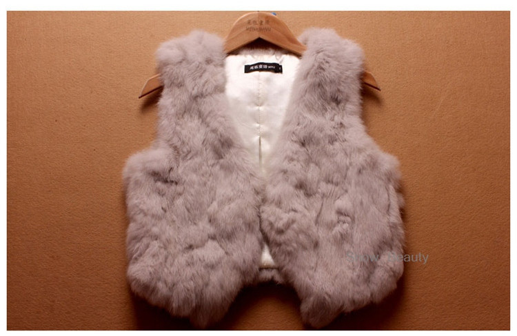 women rabbit fur vest short (8)