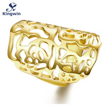 New design steampunk brand africa fashion jewelry 18k real gold plated large luxury ring for women girls birthday gift jewelry