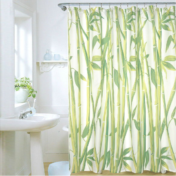 180 x 180cm Bamboo Forest Waterproof Fabric Bathroom Shower Curtain With 12pcs Curtain Hooks Rings Free Shipping