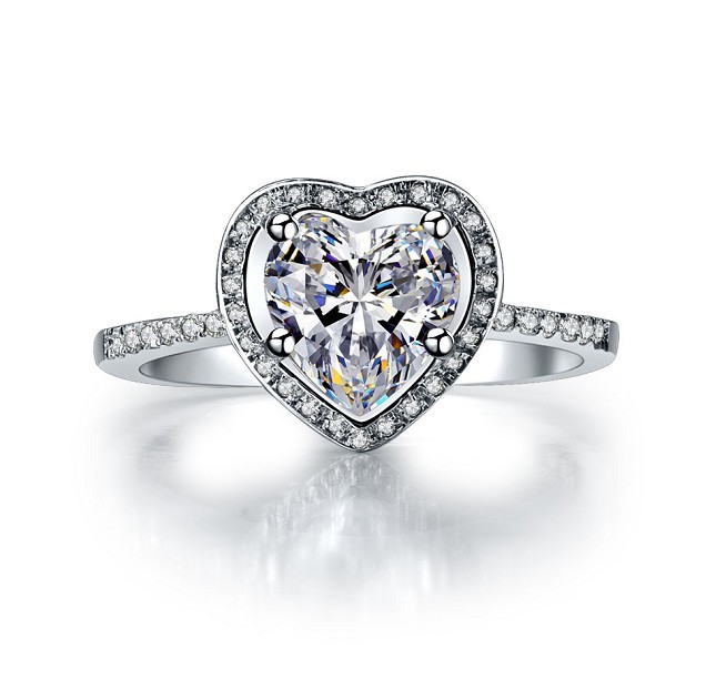 Cheap heart shaped diamond wedding rings