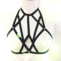 2016 new pastel goth women chest strap mesh garter belt sexy lingerie body Harness bra club