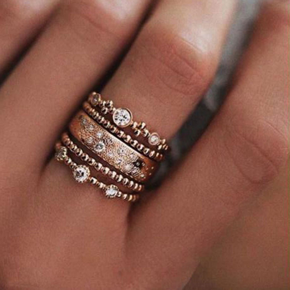 Diamond Midi Finger Ring Set Vintage Punk Boho Knuckle Rings Jewelry NEW Diamond Midi Finger Ring Set Vintage Punk Boho Knuckle Rings Jewelry NEW