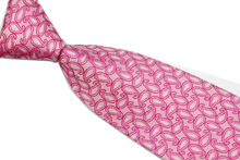 NT0554 Pink White Paisley New Classic Silk Polyester Man s Jacquard Woven Necktie Business Casual Knitting