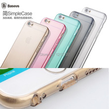 0.7mm Ultra thin Original BASEUS Simple Series Soft TPU Gel Back Phone Case Cover For Apple iPhone 6 4.7″ With Dust plug