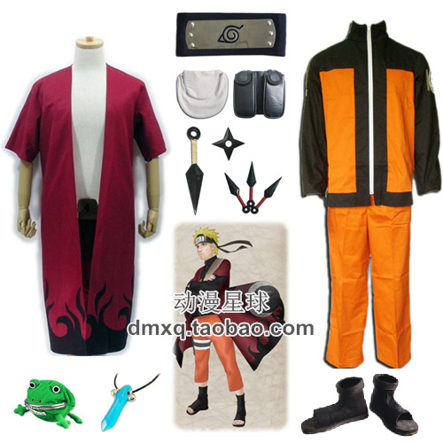 Cosplay anime costume jacket shippuden Naruto Uzumaki Clothes fee shipping