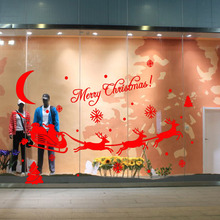 New Merry Christmas Santa Claus holiday party decoration wall sticker home decor shop store window stickers removable mural art