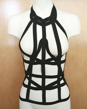 free shipping. Black Gothic Club Erotic Rebel Harness Caged Body Harness Bra Bondage Lingerie