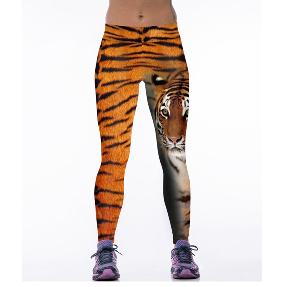 tiger print flare pants