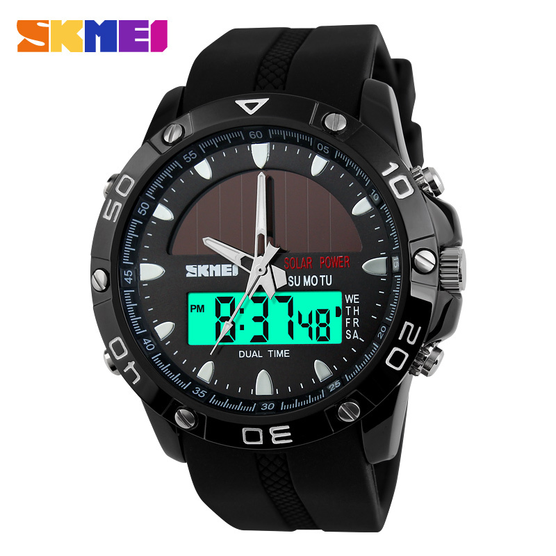 SKMEI Men's Solar Quartz Digital Watch Men Sports Watches Relojes Relogio Masculino LED Display Military Waterproof Wristwatches SKMEI Men's Solar Quartz Digital Watch Men Sports Watches Relojes Relogio Masculino LED Display Military Waterproof Wristwatches