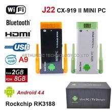 Mini PC J22 Dual Antenna CX-919 II RK3188 Quad Core Android 4.4 Smart TV Box 2G 8G TV Stick IPTV Wifi HDMI Dongle Media Player