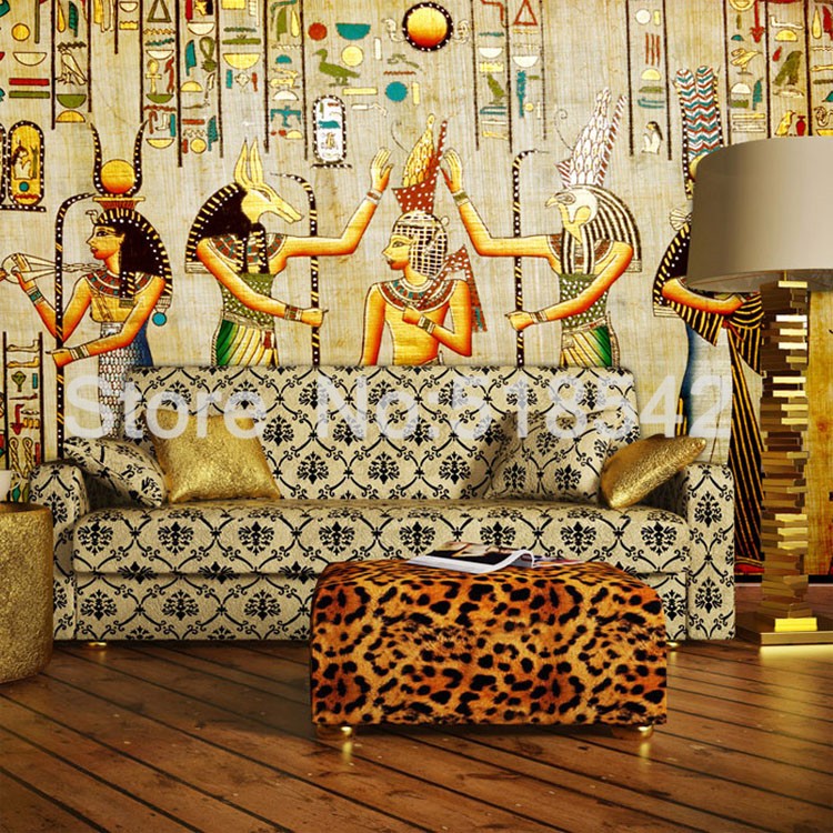 Description Picture 6 of itemCustom Wall Mural Wallpaper Egyptian Figures Large Wall Murals Living Room Restaurant Bedroom Home Decor Wall Paper Classic 3D