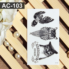 Waterproof Temporary Tattoo sticker on body owl tattoo Water Transfer fake tattoo flash tattoo for girl women men