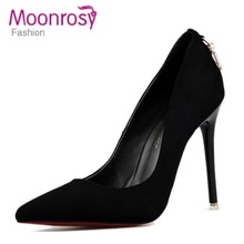 2016 Pointed Toe Suede 11cm Women High Heels Ladies Sexy Wedding Shoes Fashion Women stilettos Pumps 15705