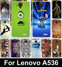 Muti-styles transparent side Painted Case Mobile Phone Case bag back Cover Case hard back shell skin hood For Lenovo A536 A358T