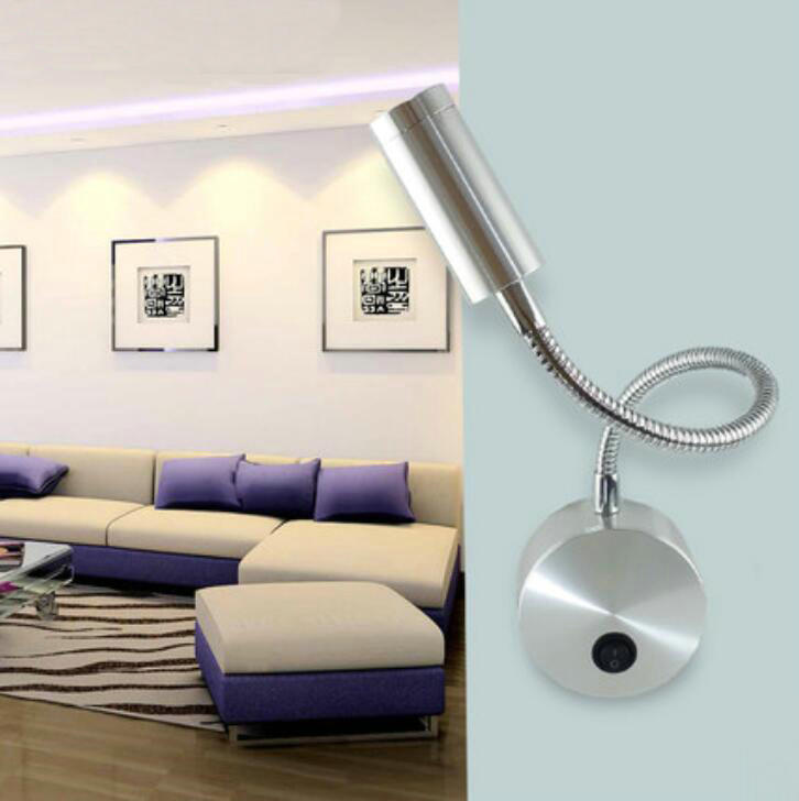 3W Aluminum LED Bedside Lights Reading Lamp Wall Spotlights Flexible Hose Lamp Mirror Front Lamps TV Backights Mi19