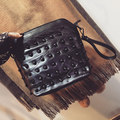 Ladies Fashion Shoulder Bag Real leather Small Bag Edgy Rivets studded Sheepskin Bag Classic Bag Women