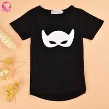 HOT 2016 New Children Clothes Boys T Shirt Mask Print O neck Baisc 100% cotton Children’s Black Summer t-shirt