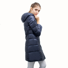New Duck Down Women Winter Hooded Premium Down Ultra Light Down Coat Jacket Long Jacket Plus
