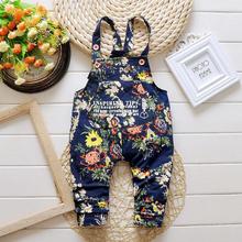 2016 Real Limited Spring Summer Kids Tide Printing Overall Clothes Baby Girls Cotton Jumpsuits Rompers Toddler Infant Bib Pants