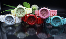Geneva watch women fashion ladies quartz watches silicone strap analog relogio feminino casusl wristwatches women clock
