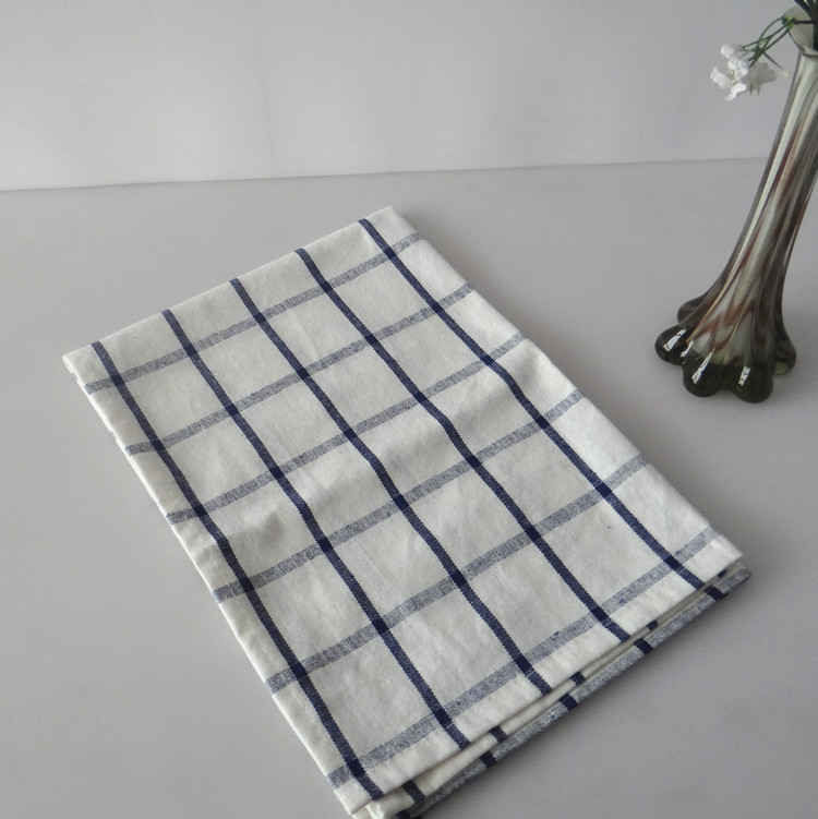 Mediterranean Blue Plaid Tea Towels And Cloth Napkins Series Printed