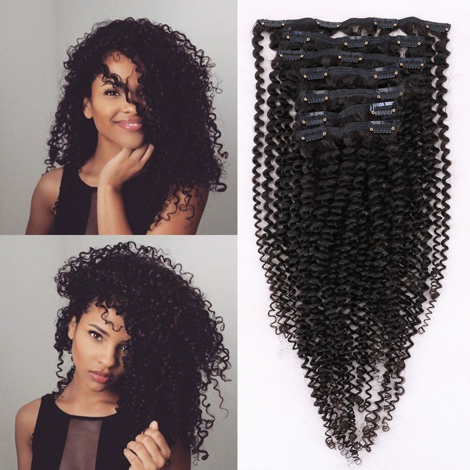 kinky curly clip in hair extension 11