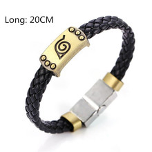 20CM-26CM Naruto Action Figures Animation Alloy Bracelets Naruto Weave Leather Bracelet & Bangle Cosplay Jewelry Z208