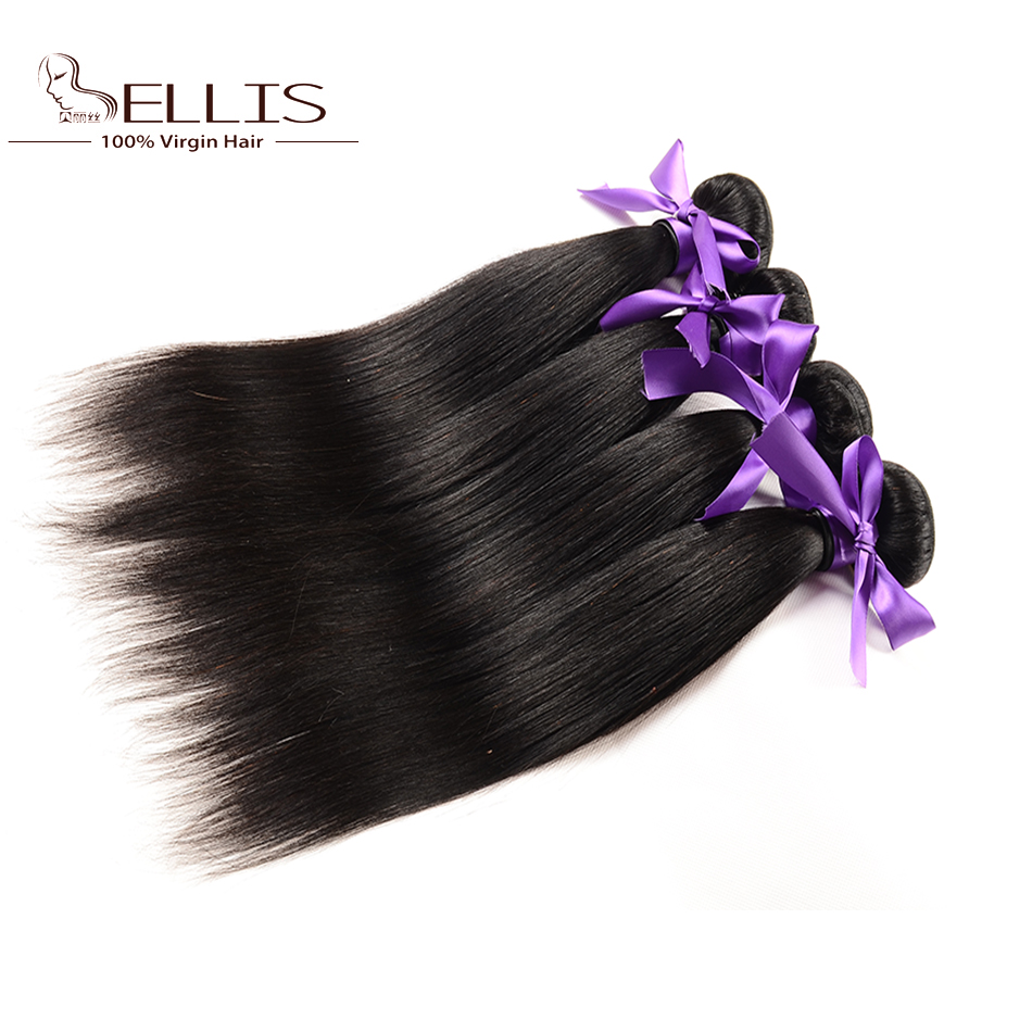 4Pcs Lot Mixed Length Best 8-30 inch Malaysian Virgin Hair Straight Natural Black Wholesale Unprocessed Human Hair Weave Bundles