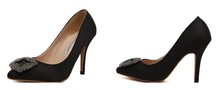 HOT Big Size 2015 New High Heels Women Pumps High Quality Manolos Wedding Shoes Jeweled Rhinestone