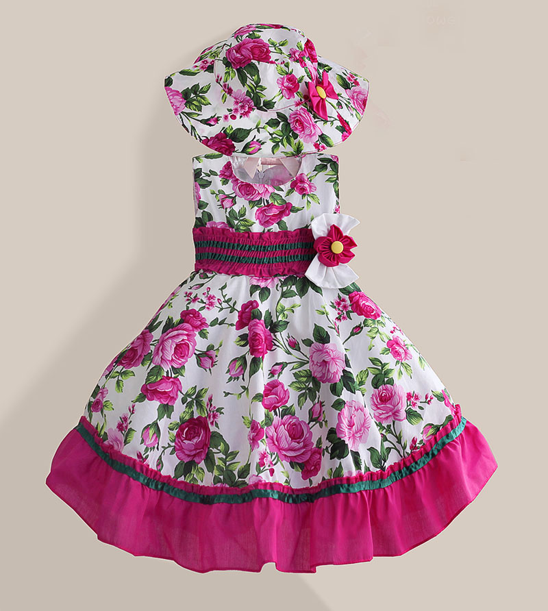 New Dress Hat Pink Flower Print Pageant new dress hat pink flower print pageant
