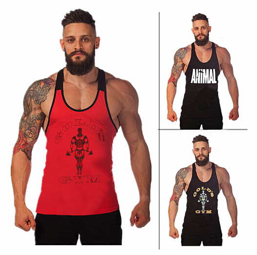 New Golds Gym Singlets Mens Tank Tops Shirt Bodybuilding Equipment Fitness Men s Superman Gym Stringer