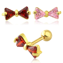 2016 New Korean Upscale Jewelry Wholesale Fashion Elegant Temperament Cute Bowknot Rhinestone Stud Earrings for Women Girls