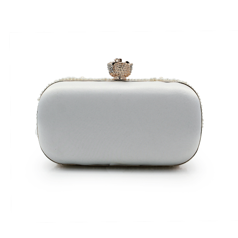 white crystal clutch