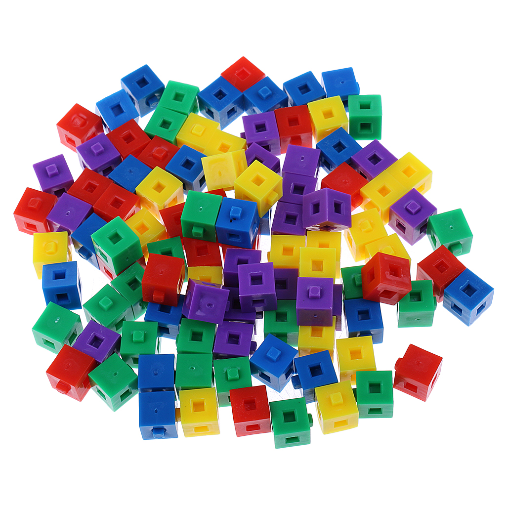 100pcs Kid Construction Toy 1cm Building Puzzles Stacking Linking Cubes Toy 