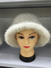 Mink knitted bonnet real fur