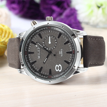2015 New Arrival Vintage Sport Dull Polish Leather Strap Military Watches Quartz Brand Fashion Men Wristwatches