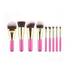2016 new fashion 9Pcs Wood Handle Makeup Eyeshadow Foundation Brush Set Concealer Cosmetic Pro Kabuki Blush brush set