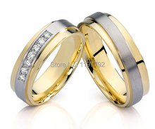 top quality custom design made 18k gold plated Men’s and Women’s Wedding Band engagement rings Sets for couples