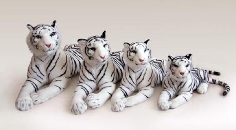 Фотография stuffed animal 108 cm plush lying tiger toy white tiger doll great gift w492