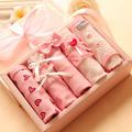 5pcs Latest New Gift Package Sexy Briefs Sweet Pink Quality Cotton Panties Women Underwear Brief Sets