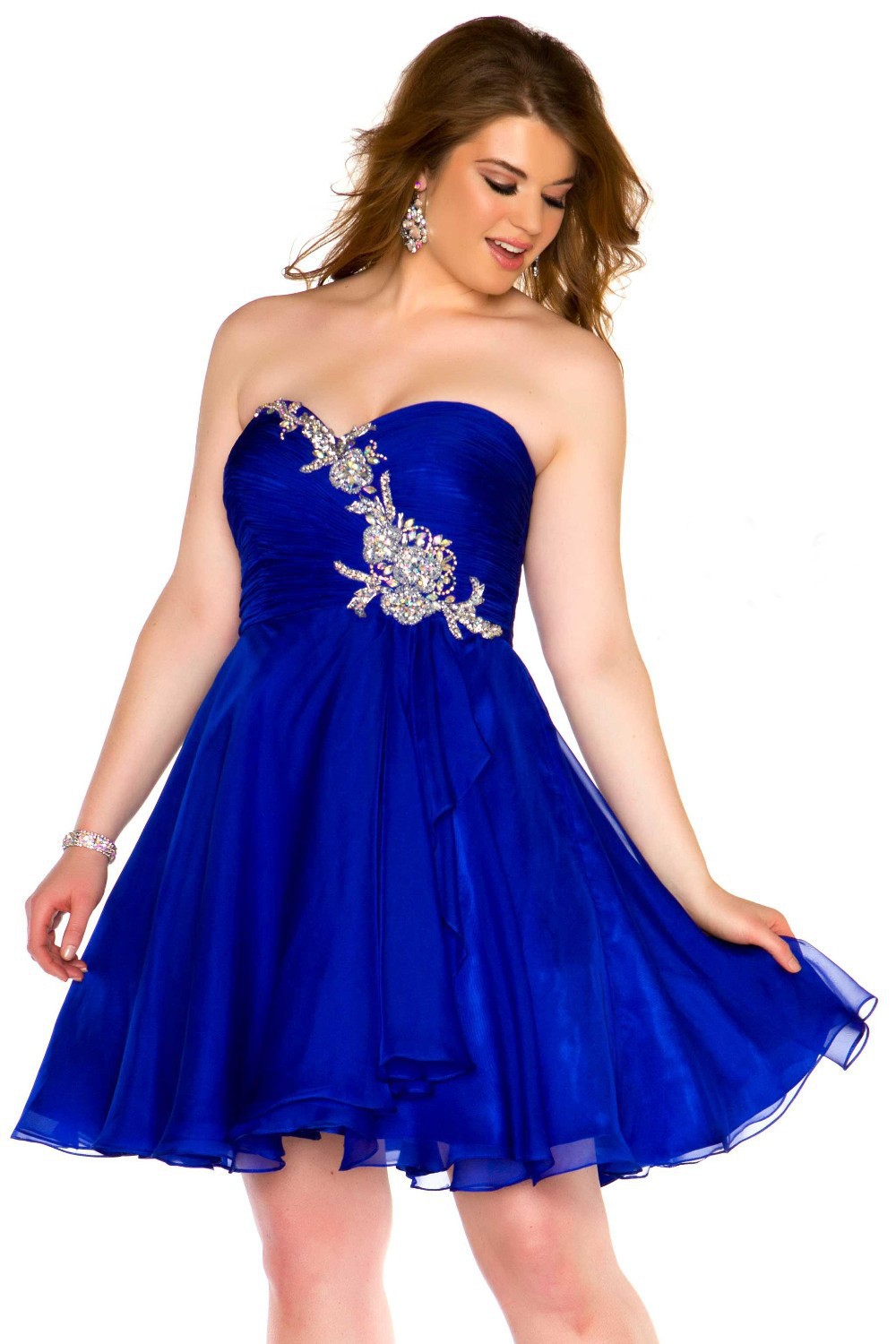 Elegant Royal Blue Strapless Cocktail Dresses Hot Short Homecoming