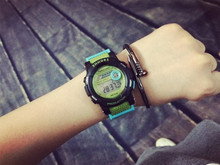 Cute Fashion Digital LED Stop Watch Rubber Watch Wristwatches Gift Hours for Women Girls Children Black