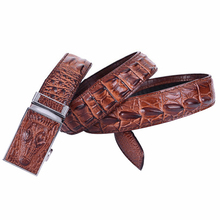 2015 Mens belts luxury genuine leather Crocodile designer Automatic belt men buckle 100 Real Cow skin