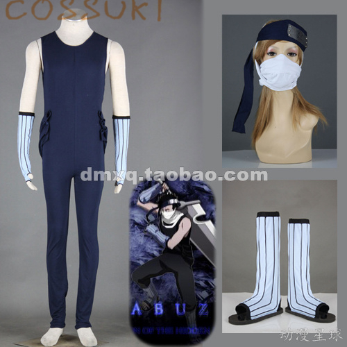 Free Shipping! Newest! Stock! Naruto Momochi Zabuza Full Set Cosplay Costume Suits ,Perfect custom for you!