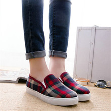 hot sale women flats shoes fashion wedge sneakers simple plaid women shoes casual shoes woman flat
