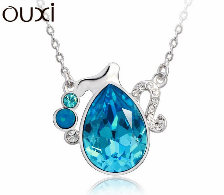 Best Quality Women Necklace Pendant Jewelry Aquarius Jewlery Made with Swarovski Elements Crystals from Swarovski OUXI
