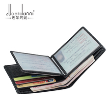43 ZEDN Men s Driver s License Wallets Short Designer Genuine Leather Soft Purses Multi Card