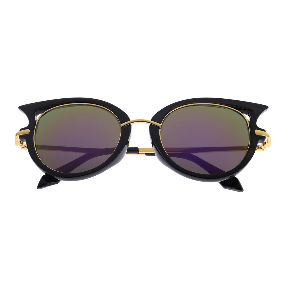 Fashion Retro Metal Frame Sexy Cat Eye Sunglasses for Women Coating Brand vintage sun glasses female