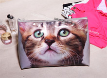 Designer Large Vivid Cat waterproof PVC Toiletry Bag Travel Organizer Cosmetic Bag